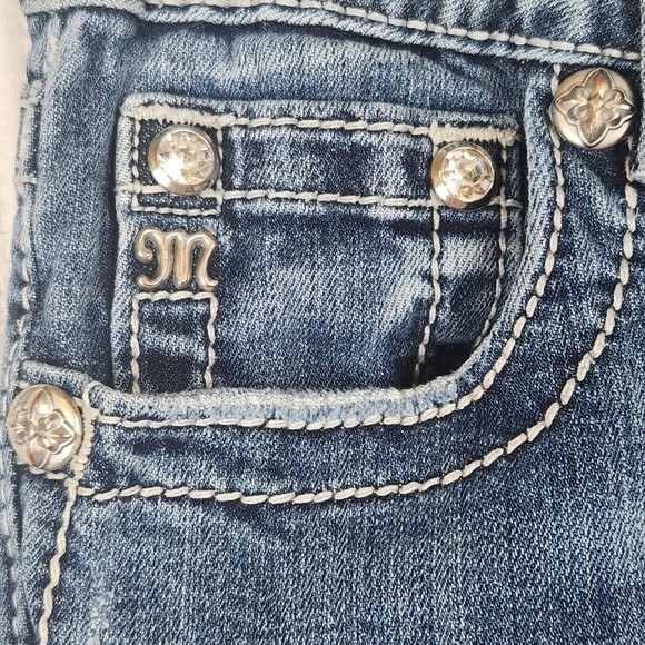 MISS ME embellished embroidered pocket bootcut jeans size 28 bedazzled Western - Picture 3 of 9